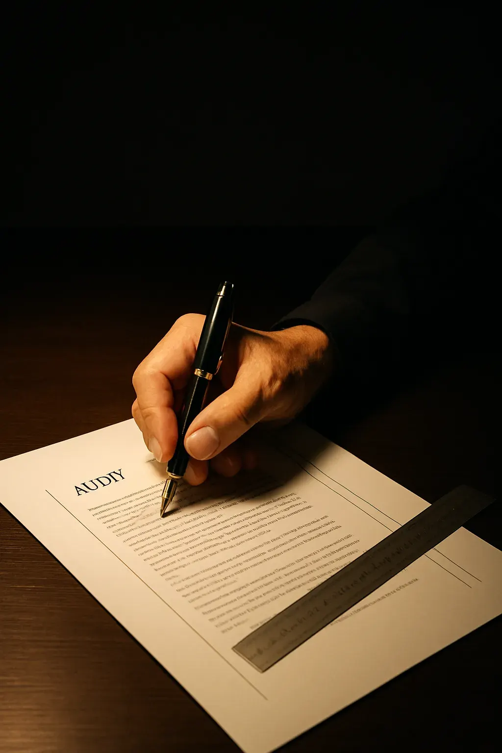 The studio's senior consultant reviewing a site audit at a desk in Saint-Orens-de-Gameville.